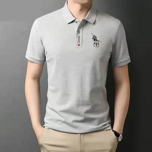 Embroidered Lapel Polo Shirt