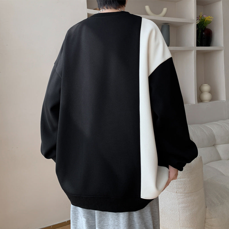 Patchwork Chest Pocket Oversize Pullover
