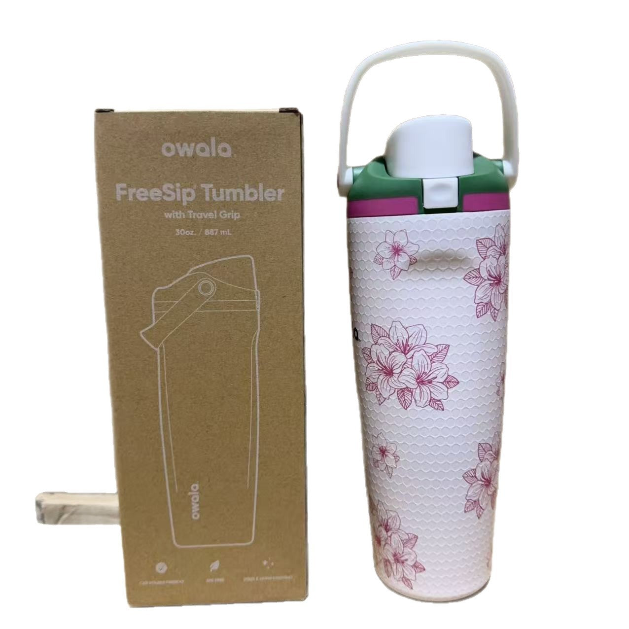 30oz Printed Insulated Water Bottle with Straw