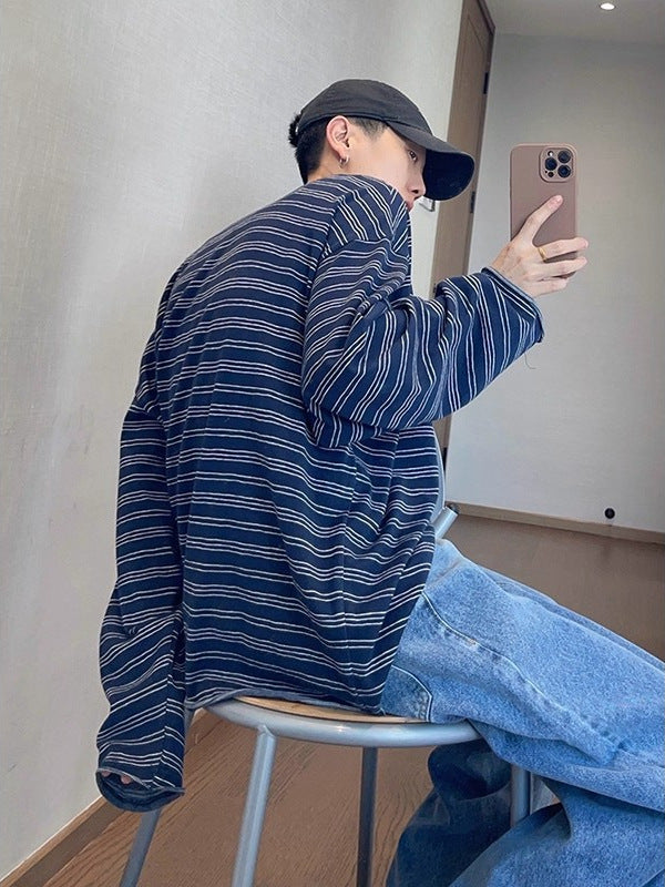 Striped Knit Sweatshirt