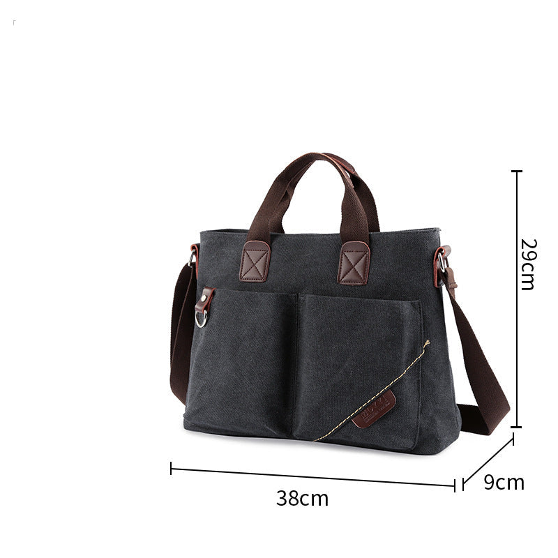 Versatile Canvas Multi-Pocket Messenger