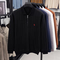 Cable-Knit Quarter-Zip Polo