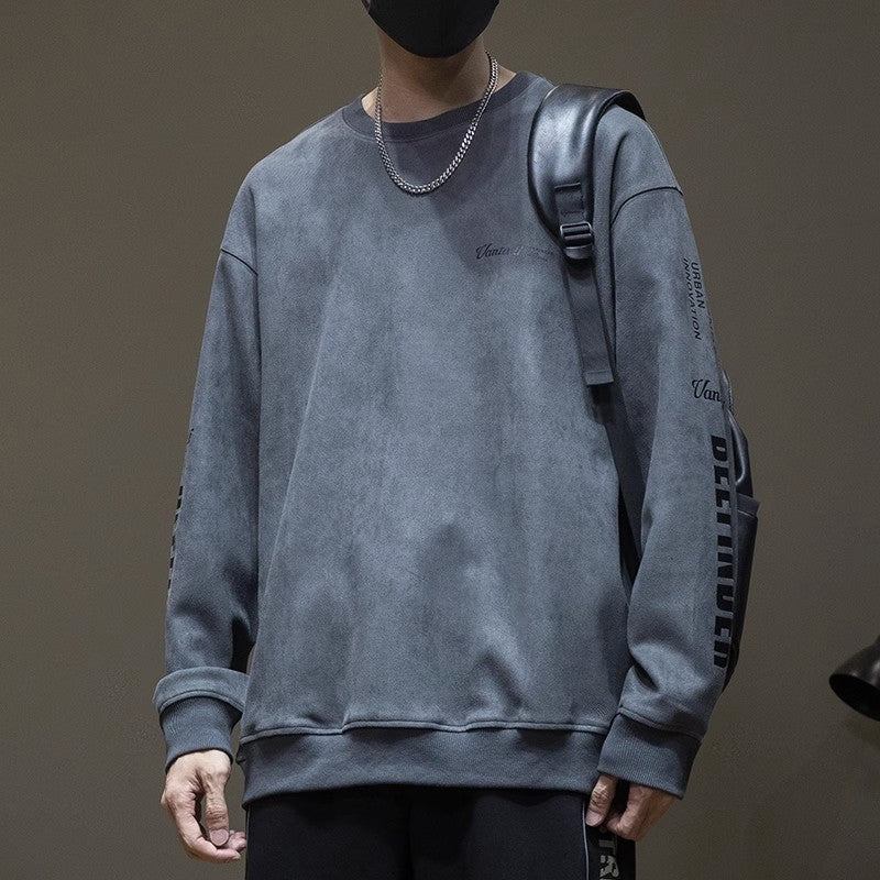 Suede Crewneck Sweatshirt