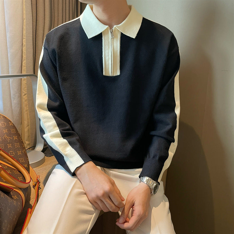 Oversized Quarter-Zip Polo Sweater