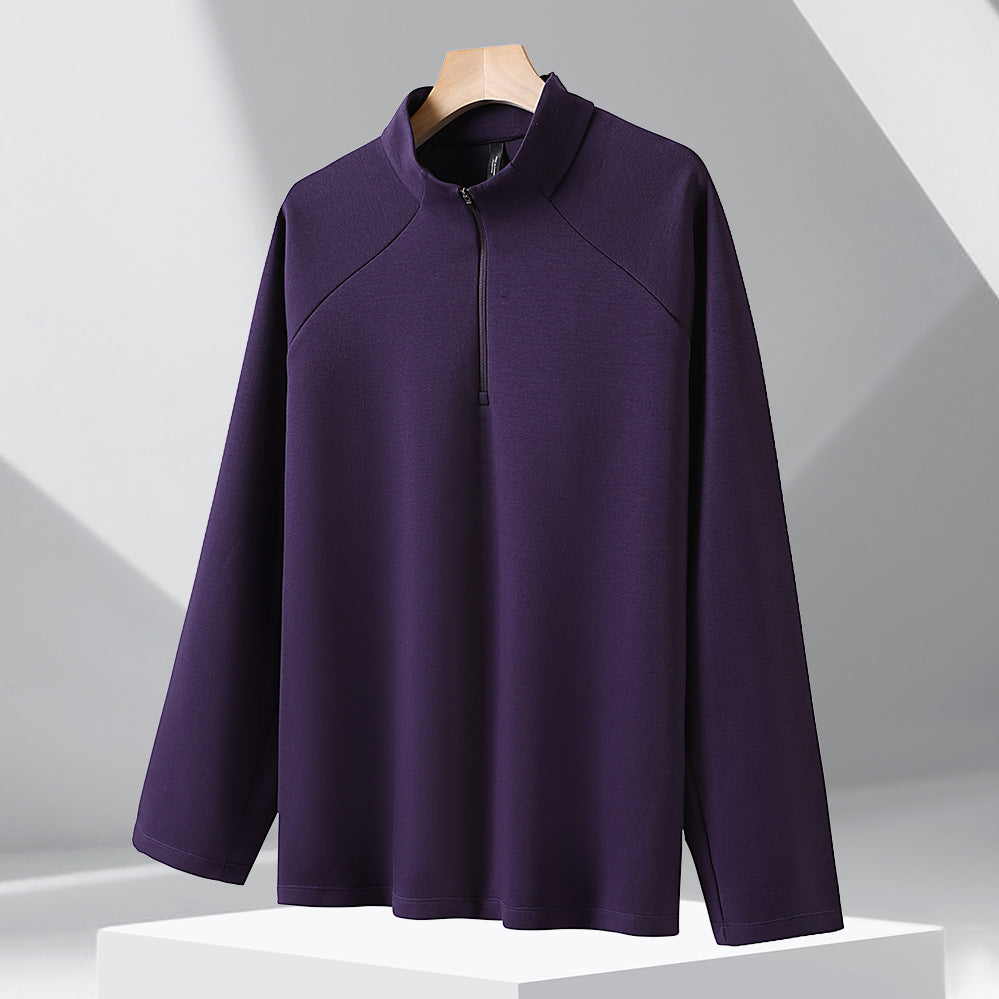 Half-Zip Stand-Collar Sweatshirt