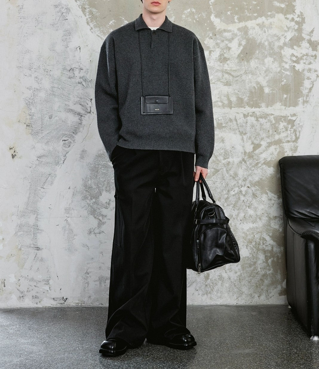 Polo Collar Knit Sweater