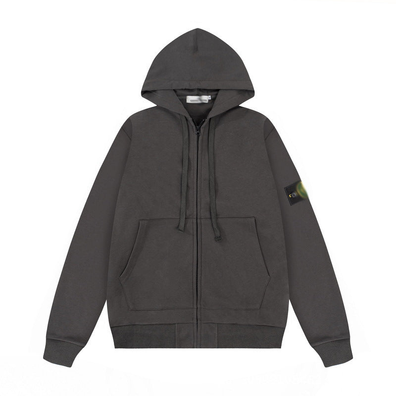 Compass-Patch Zip Hoodie