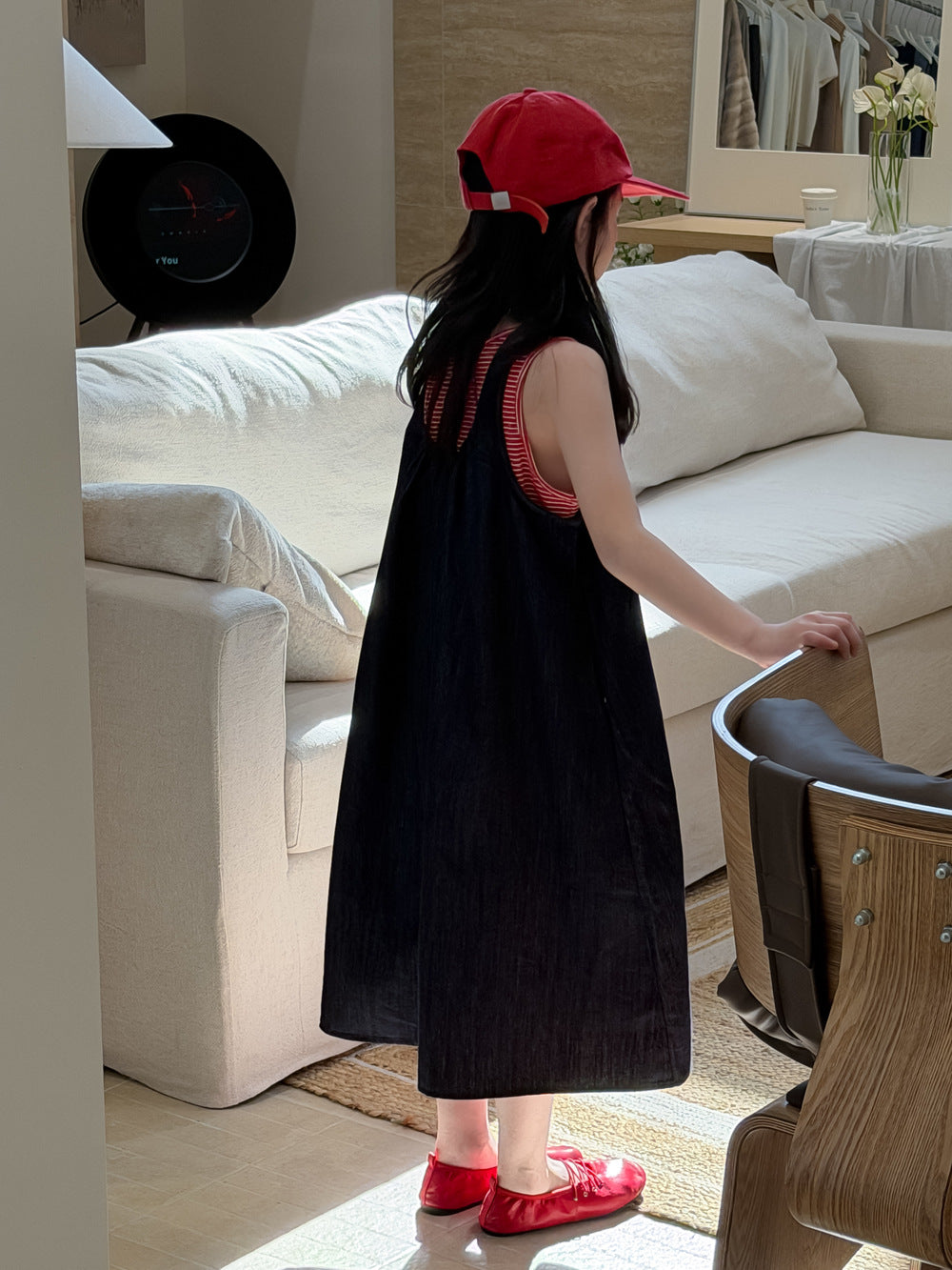 Girls' Denim Pinafore Dress
