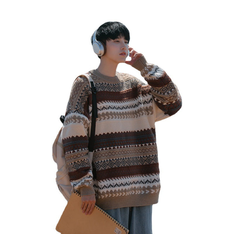 Tribal Pattern Knit Sweater