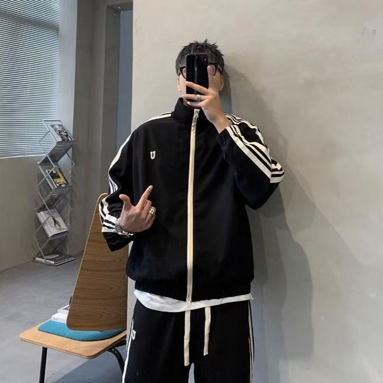 Trendy Stand-Collar Sports Set