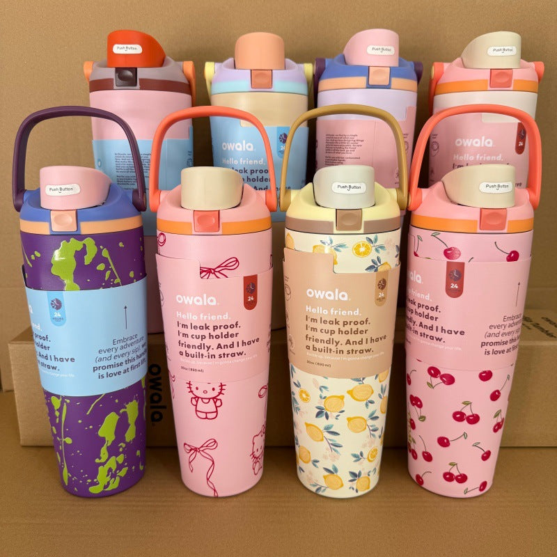 30oz Insulated Stainless Steel Tumbler with Straw