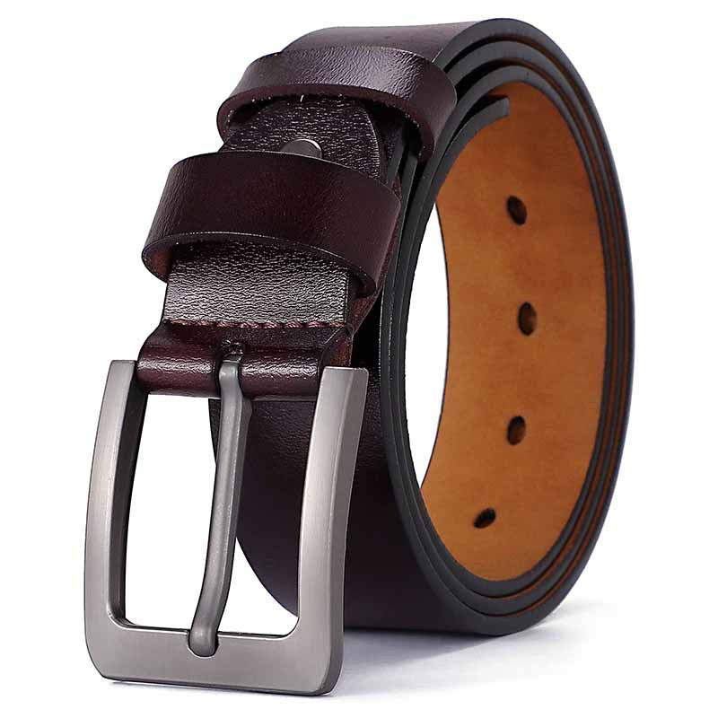 Genuine Leather Pin Buckle Belt