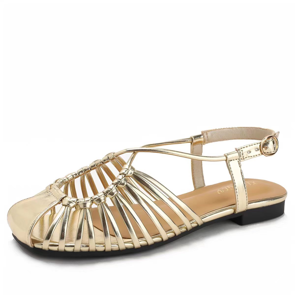 Woven Buckle Flat Sandals