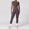 Short sleeves + long pants Eggplant purple