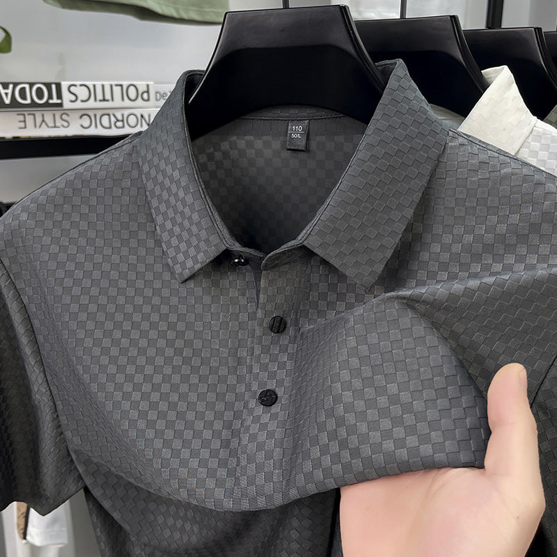 Men's Jacquard Ice Silk Polo