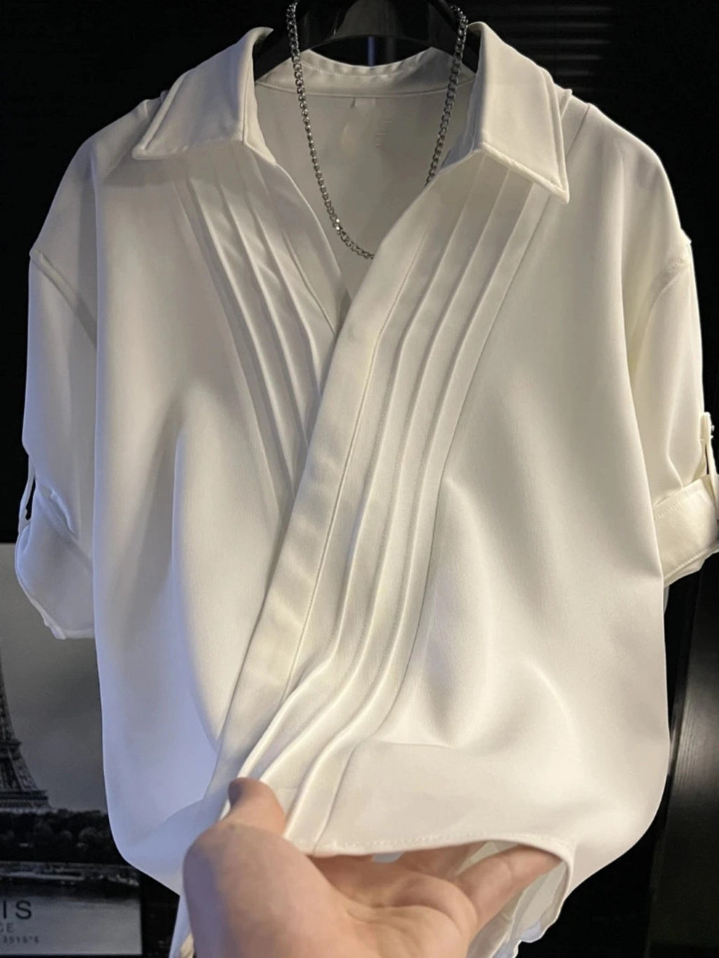 Linear Pleated Drape Shirt