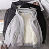 Fleece zipper sweatshirt gray [high quality]