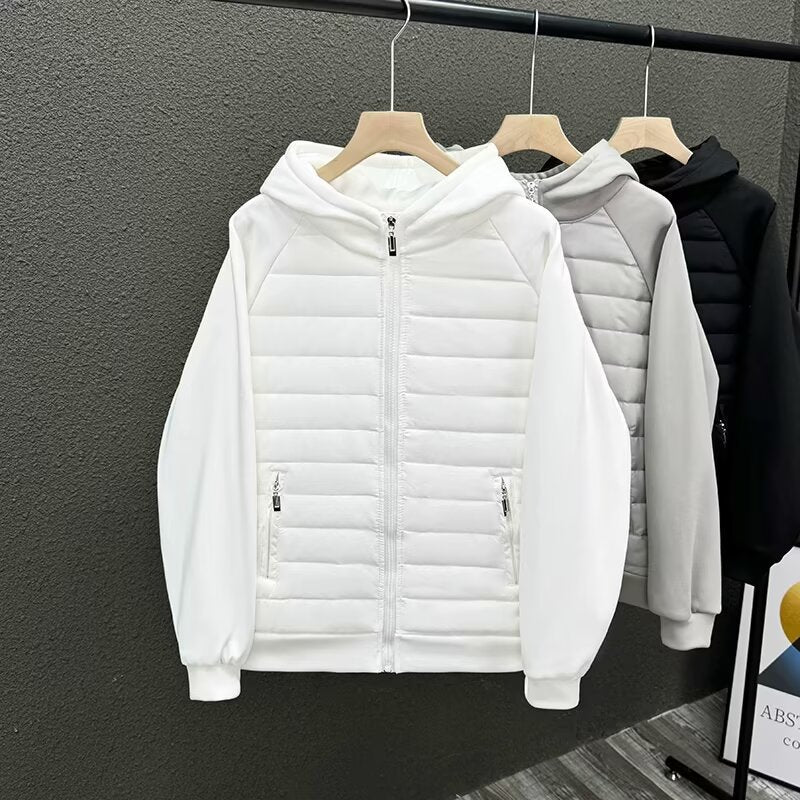Hybrid padded hooded jacket