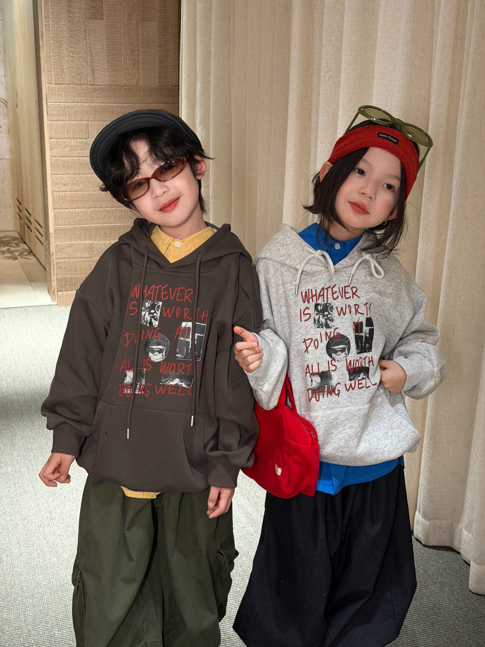 Kids' Casual Letter Hoodie