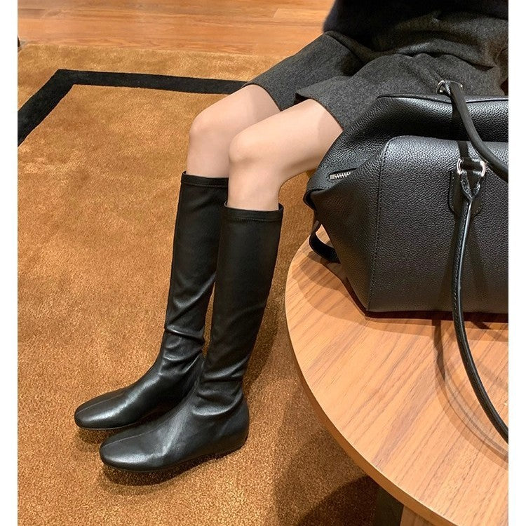 Leather Stretch Boots