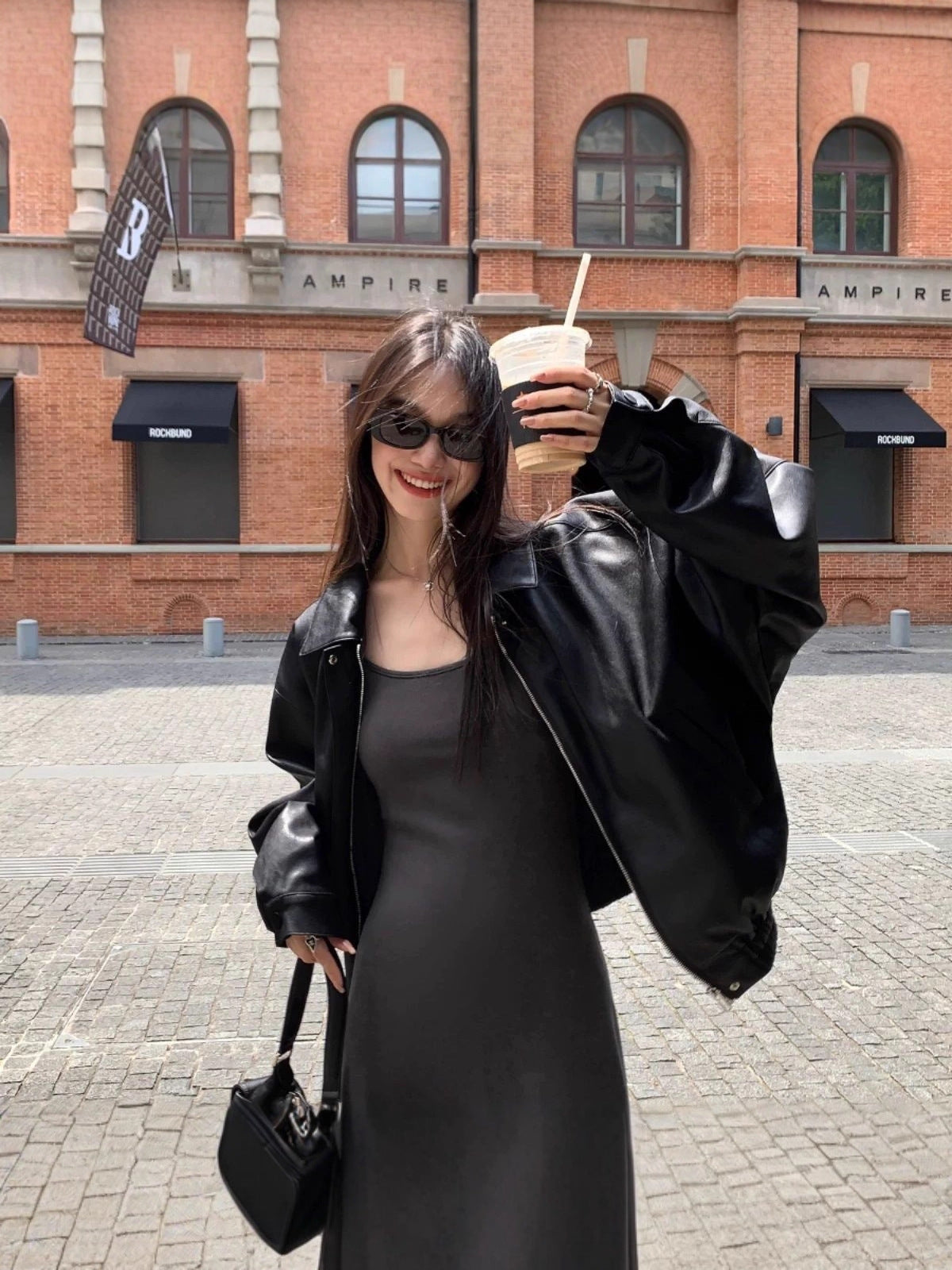 Premium Faux Leather Bomber Jacket
