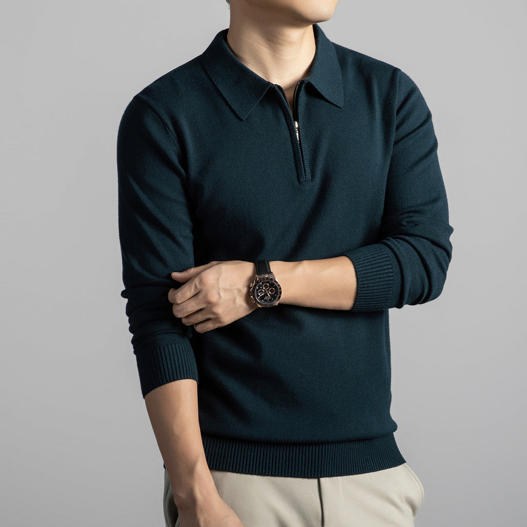 Men's Business Casual Polo Sweater