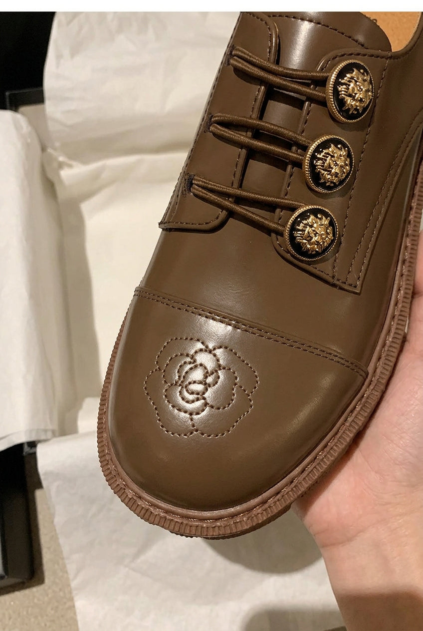 Embroidered Platform Loafers