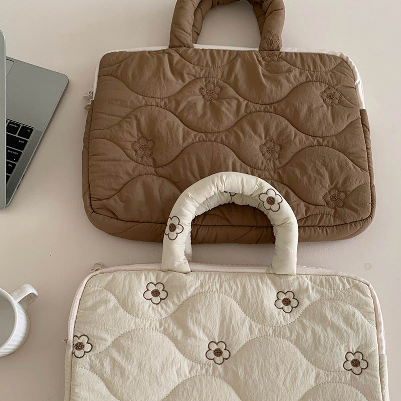 Quilted Floral Laptop Bag