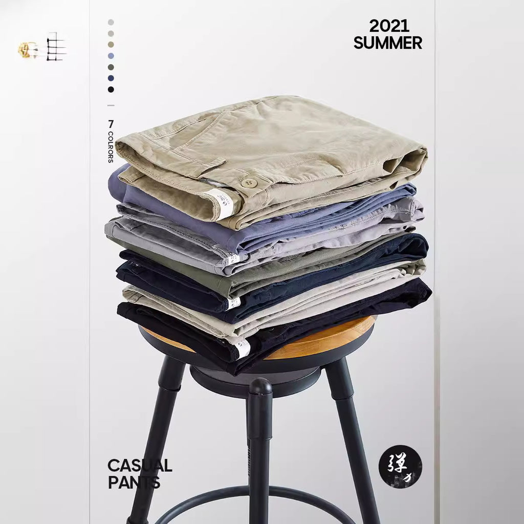 Casual Stretch Cotton Trousers