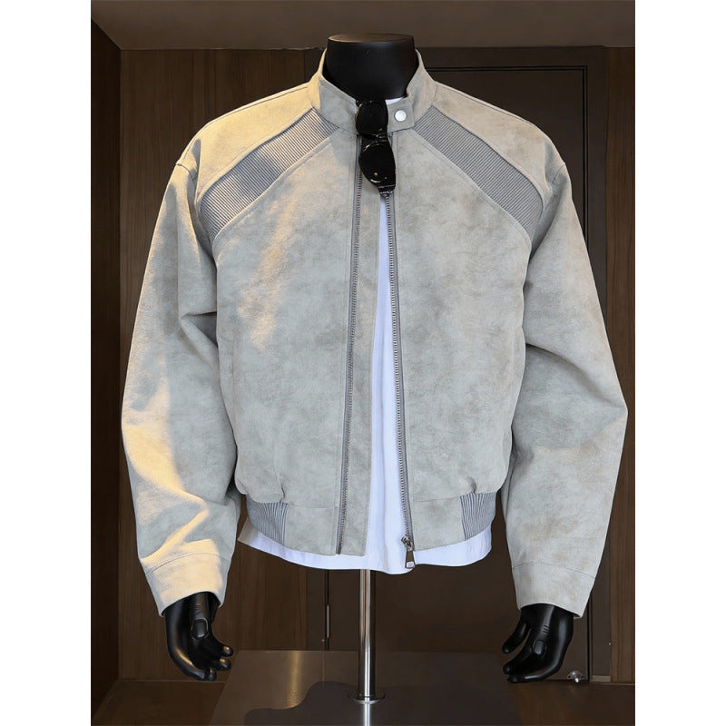 Deconstructed PU Bomber Jacket