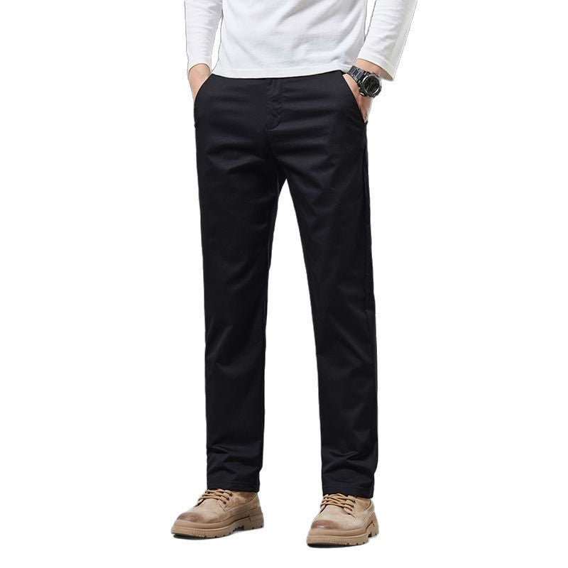 Premium Straight-Leg Cotton Stretch Casual Pants