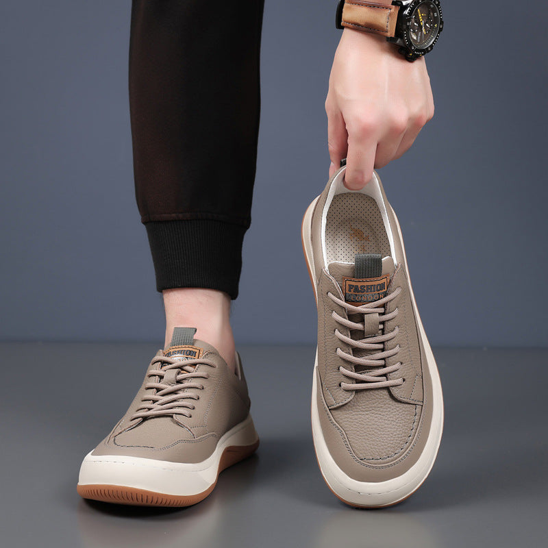 Men's Top-Grain Leather Casual Sneakers
