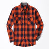 Orange Navy blue large grid