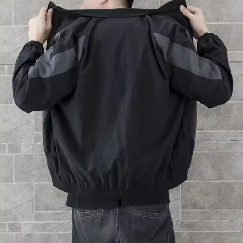 Minimalist Color-Block Zip Jacket