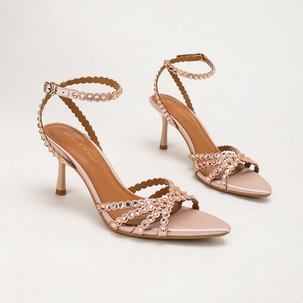 Satin Rhinestone Sandals