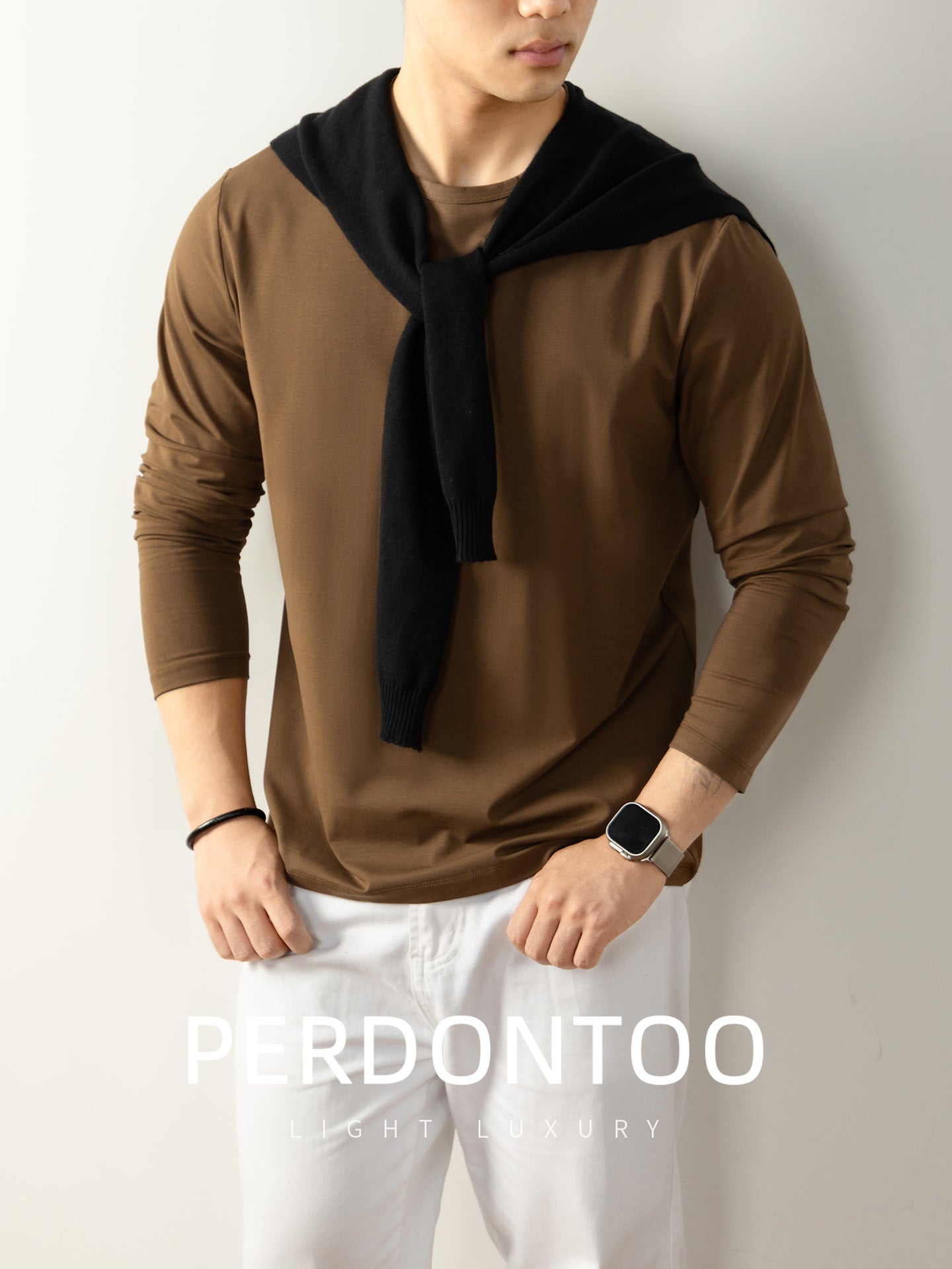 Men's Light Luxury Long-Sleeve T-Shirt