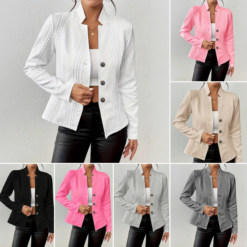 Elegant Cable Knit Blazer Jacket