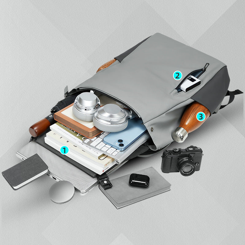 Cross-border men's backpack large capacity casual student schoolbag girls' college style bag cover type computer backpack waterproof