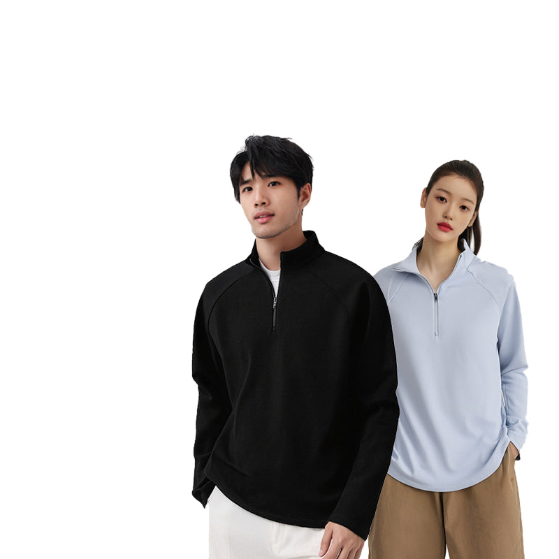 Half-Zip Stand-Collar Sweatshirt