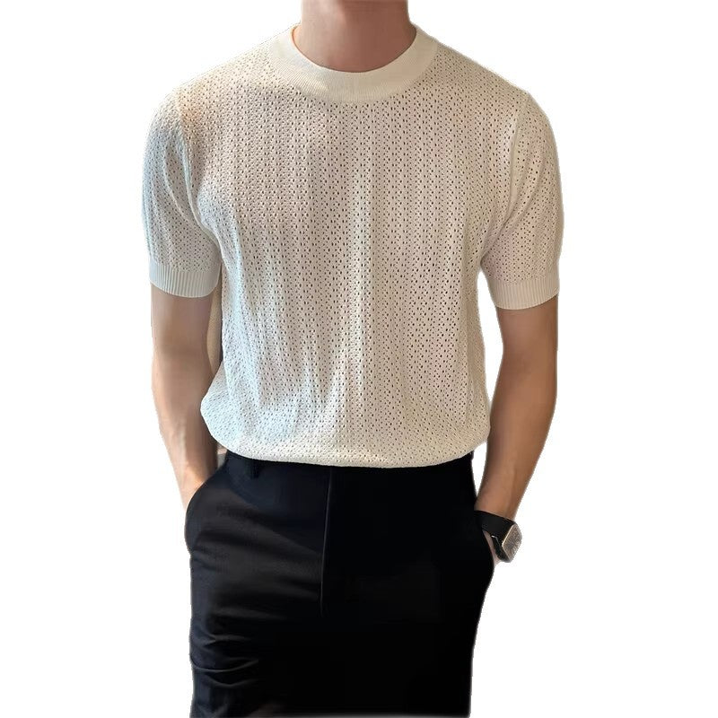 Men's Hollow-Knit Short-Sleeve Polo
