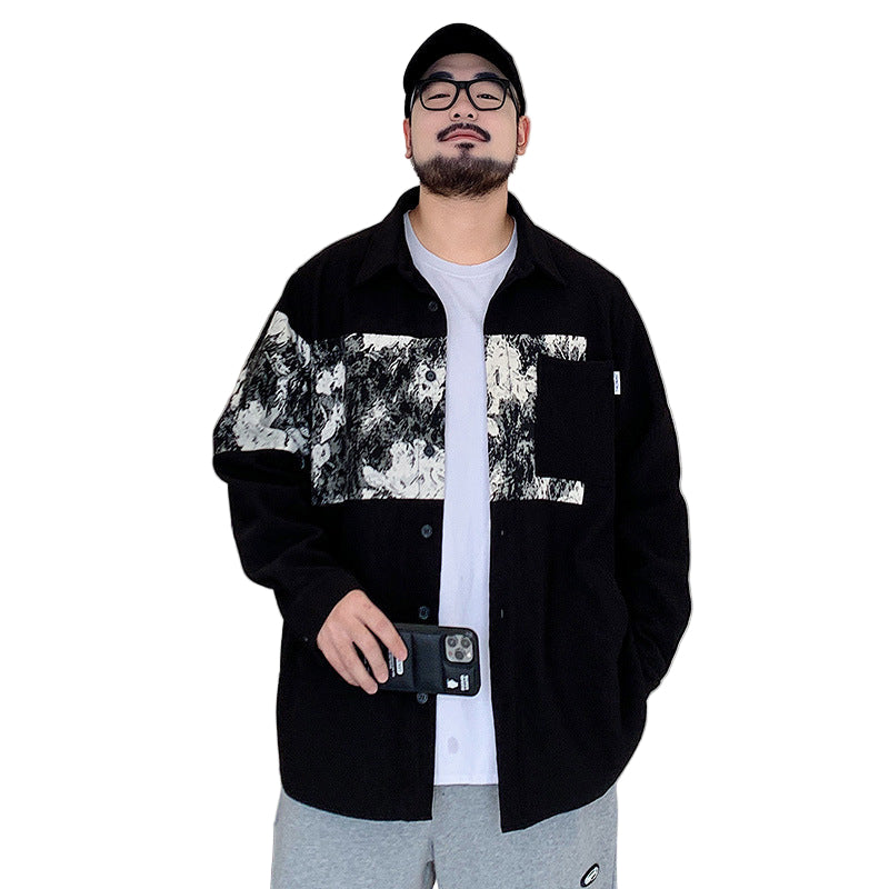 Relaxed-Fit Patterned Shirt Jacket