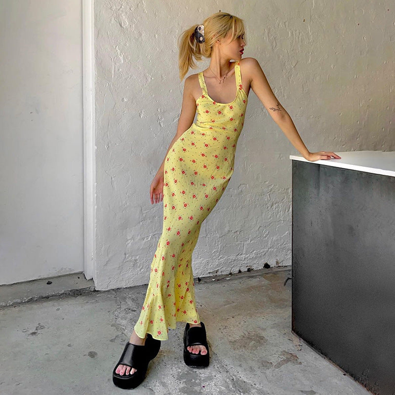 Floral Mermaid Slip Dress