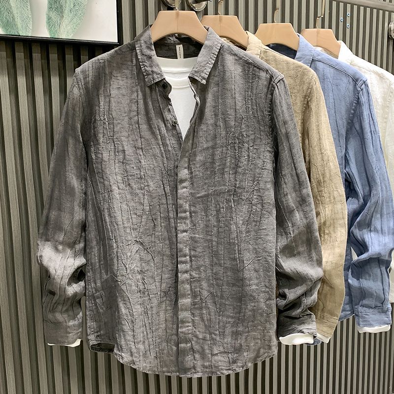 Premium Linen Texture Button Down