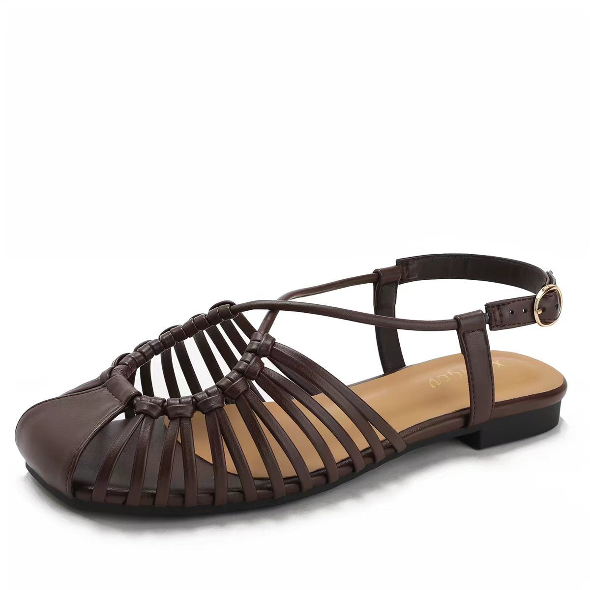 Woven Buckle Flat Sandals