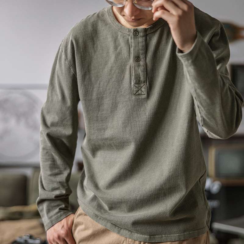 Men's Henley Long-Sleeve T-shirt