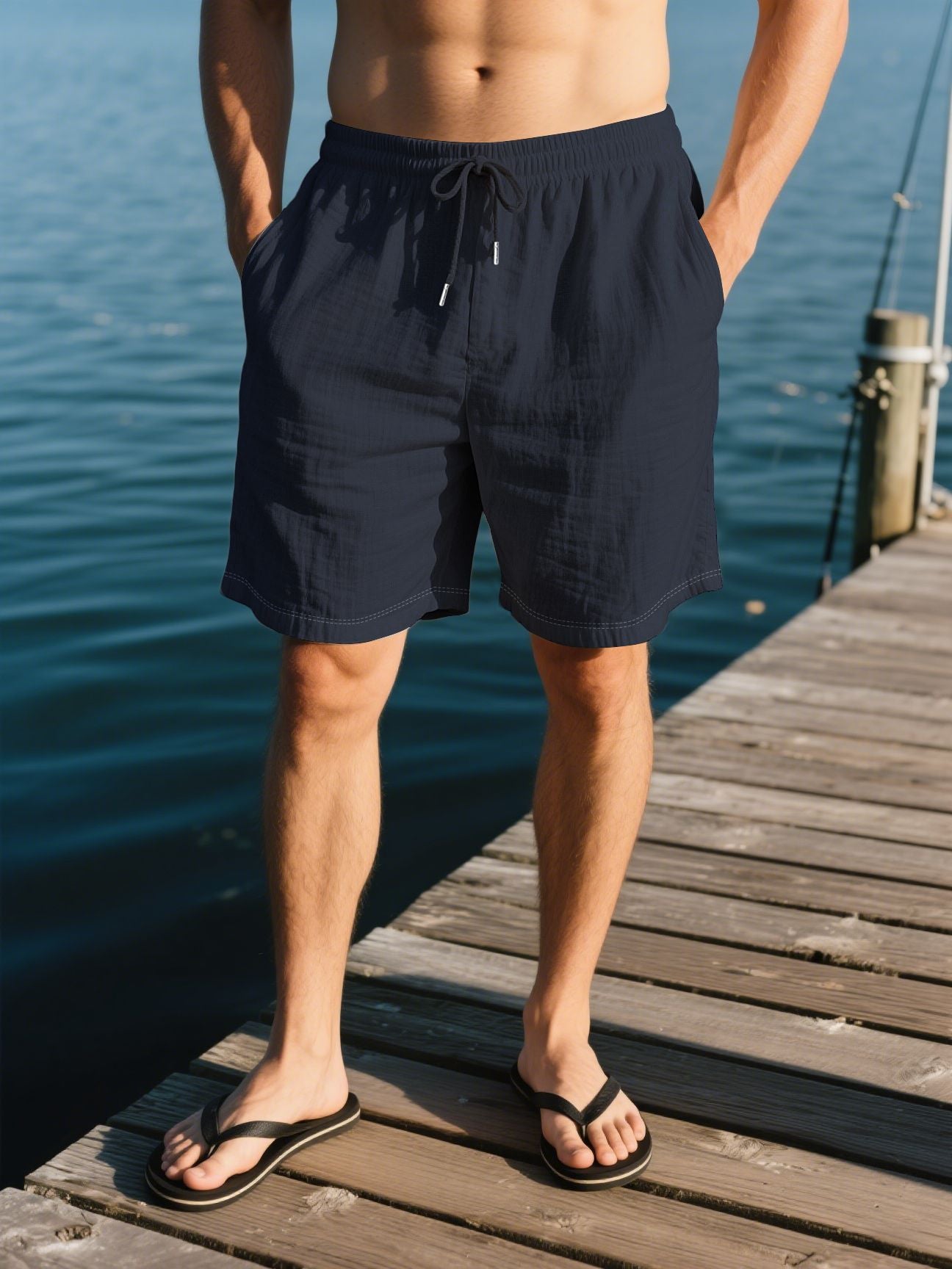 Linen-Blend Summer Leisure Shorts