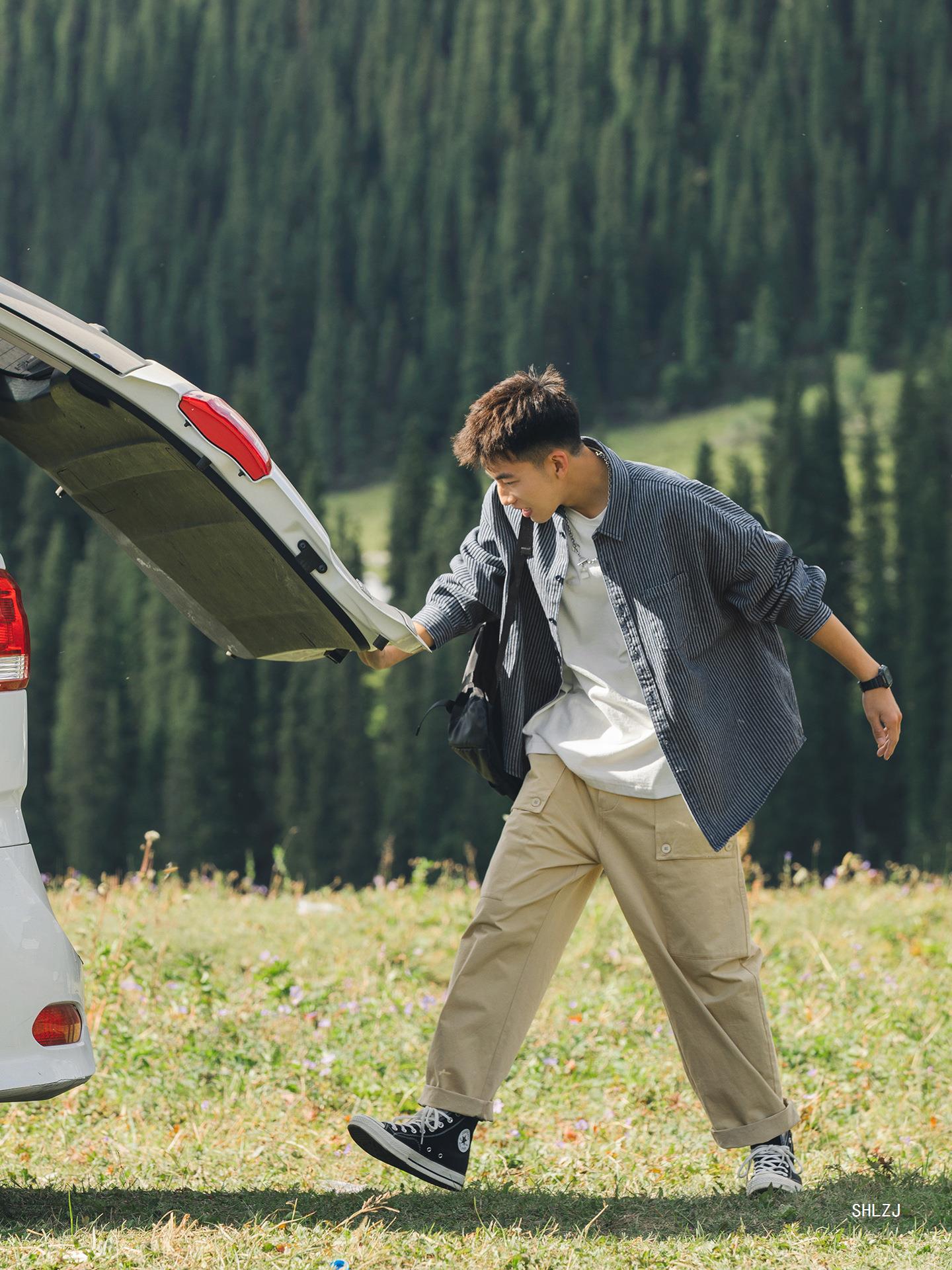 Relaxed Striped Denim Jacket Shirt