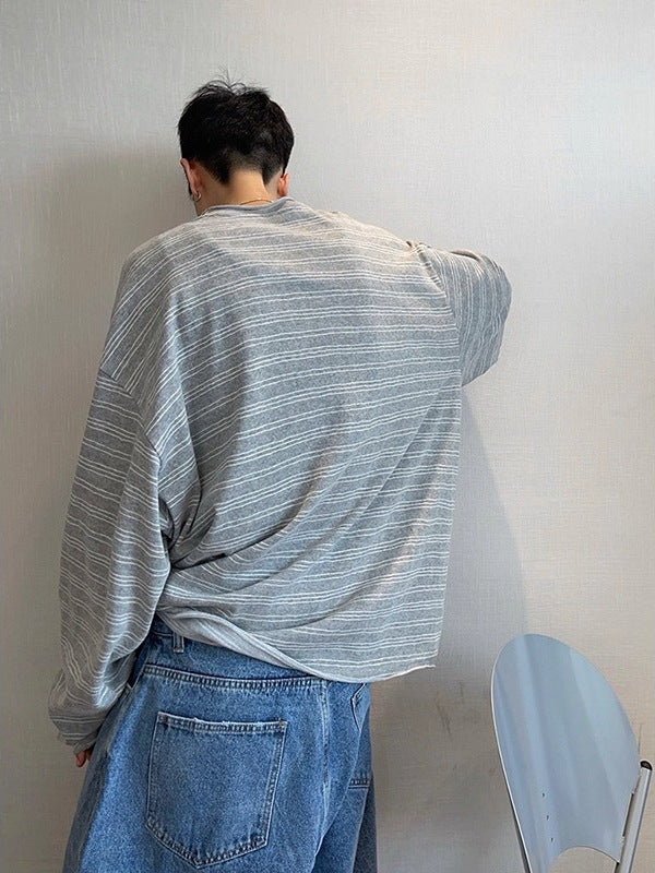 Striped Knit Sweatshirt