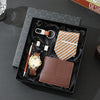 Brown (Purse + Tie + Tie Clip + Keychain + Cufflinks + Watch + Pen + Gift Box)