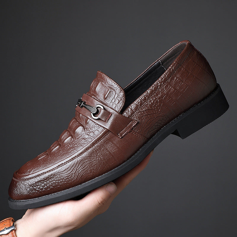 Men's Crocodile Pattern Leather Loafers